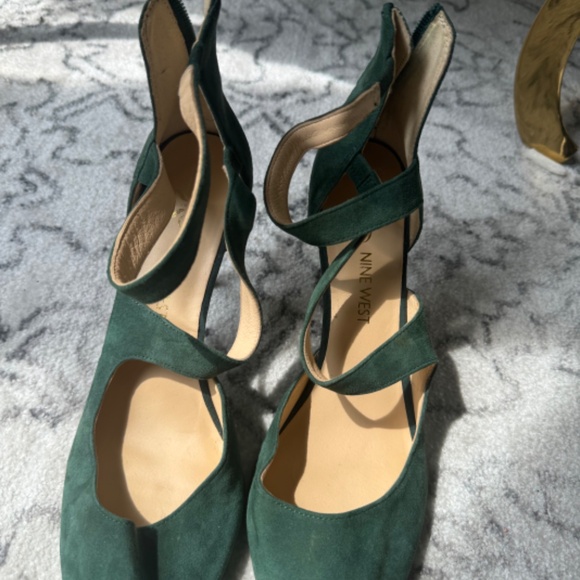 Green Nine West Heels Sz 12 - Picture 7 of 10
